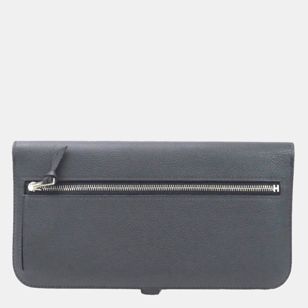 

Hermes Folio Long Wallet Dogon Blue Nui Evercalf Hermes Women's Men's