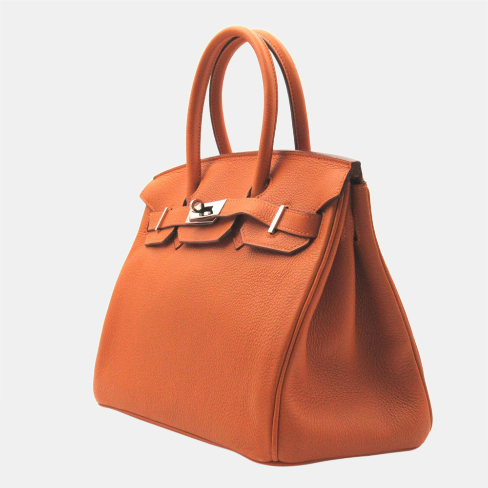 

Hermes Orange Togo Leather Palladium Hardware Birkin 30 Bag