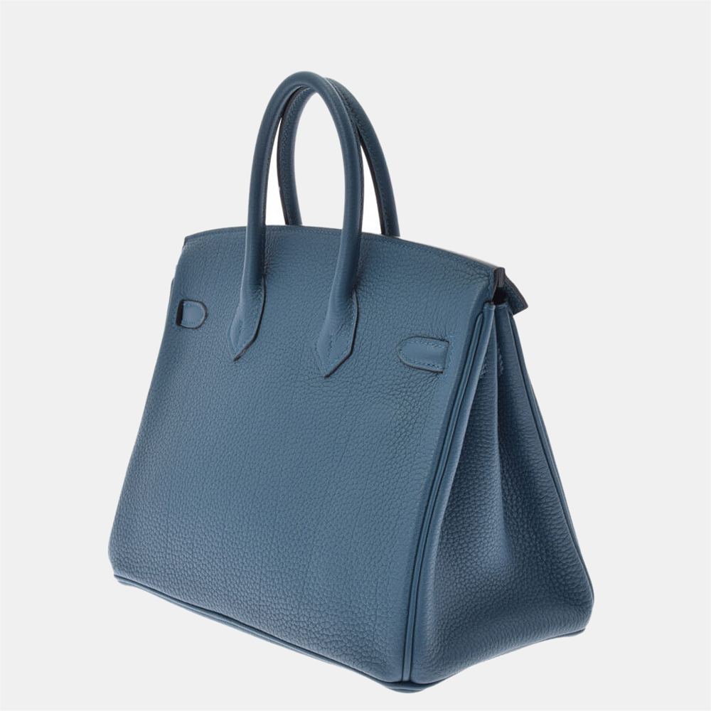 

Hermes Blue Togo Leather Palladium Hardware Birkin 25 Bag