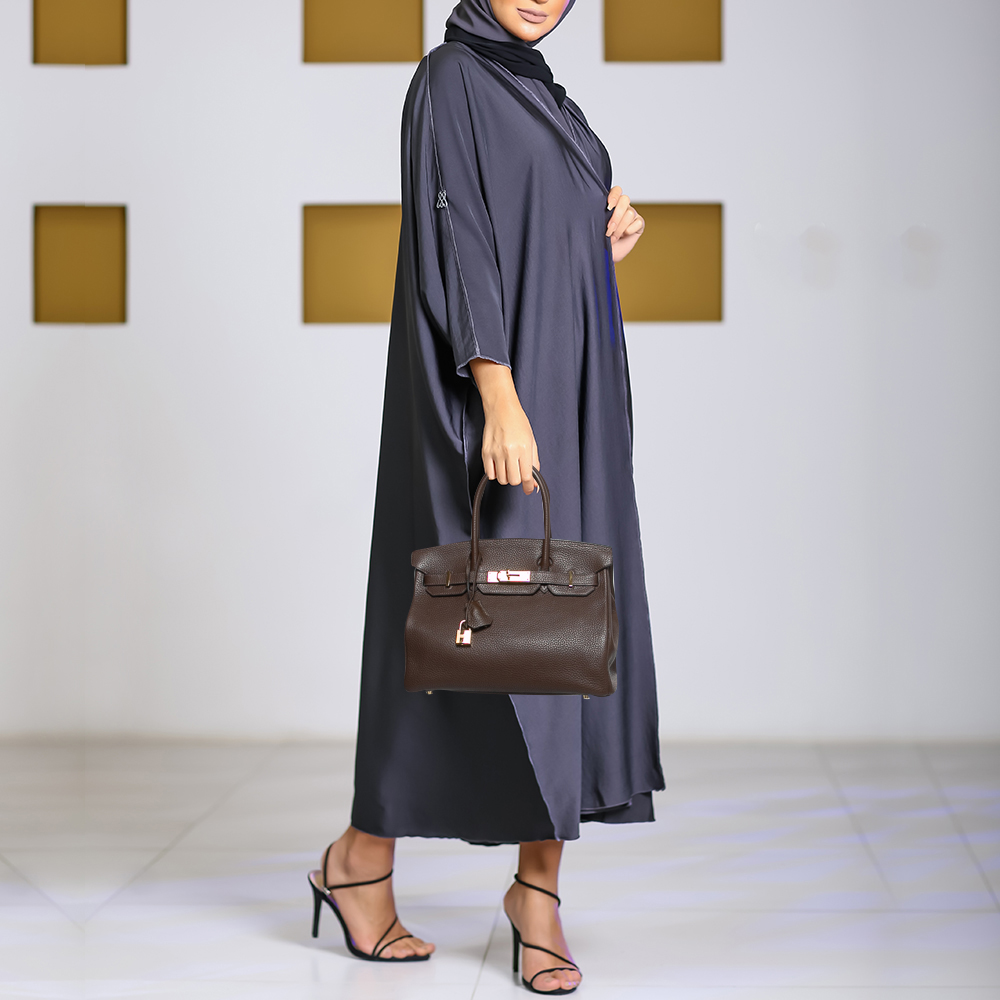 

Hermes Cacao Togo Leather Gold Finish Birkin 30 Bag, Brown