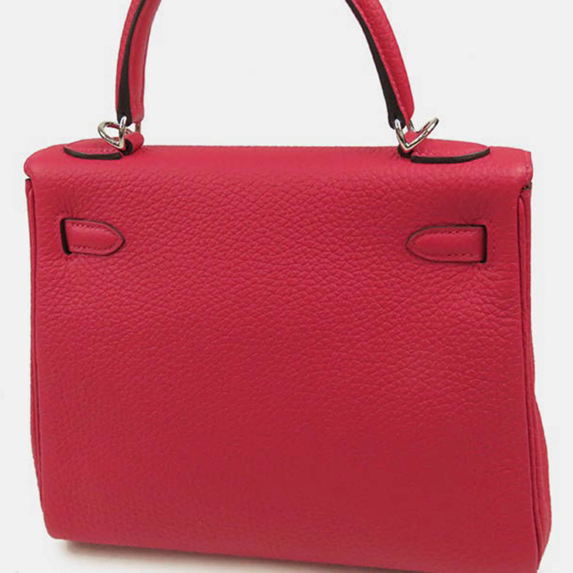 

Hermes Togo Kelly 25 Inside Stitch Framboise/Silver Z, Pink