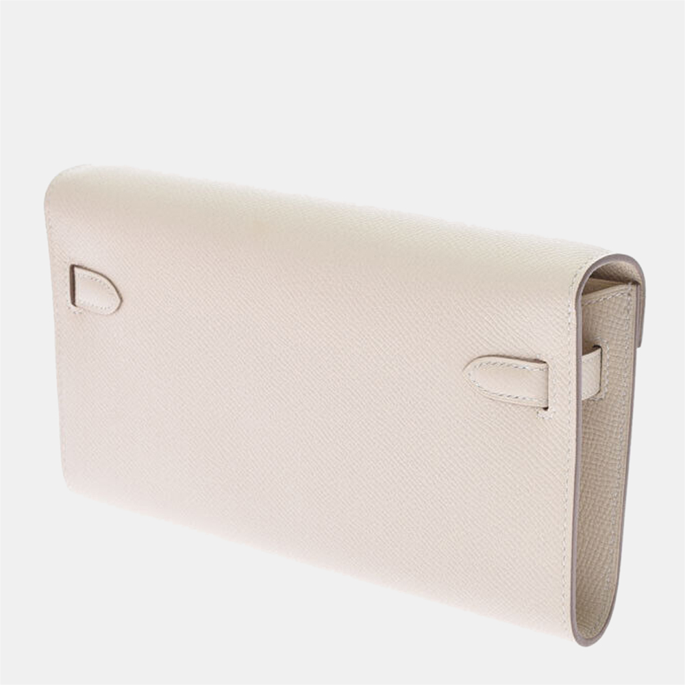 

Hermes White Epsom Leather Gold Hardware Kelly To Go Wallet