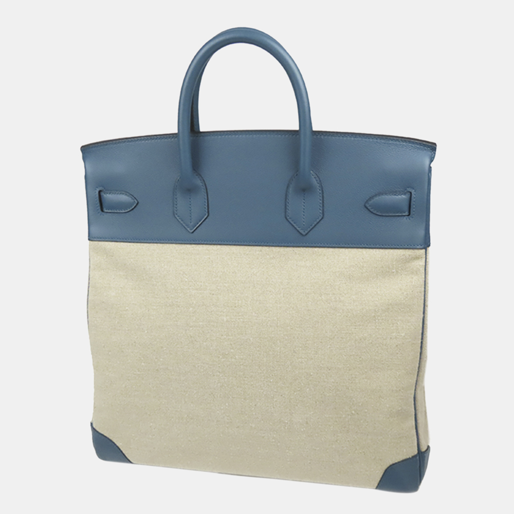 

Hermes Blue/Brown Canvas HAC Birkin 40