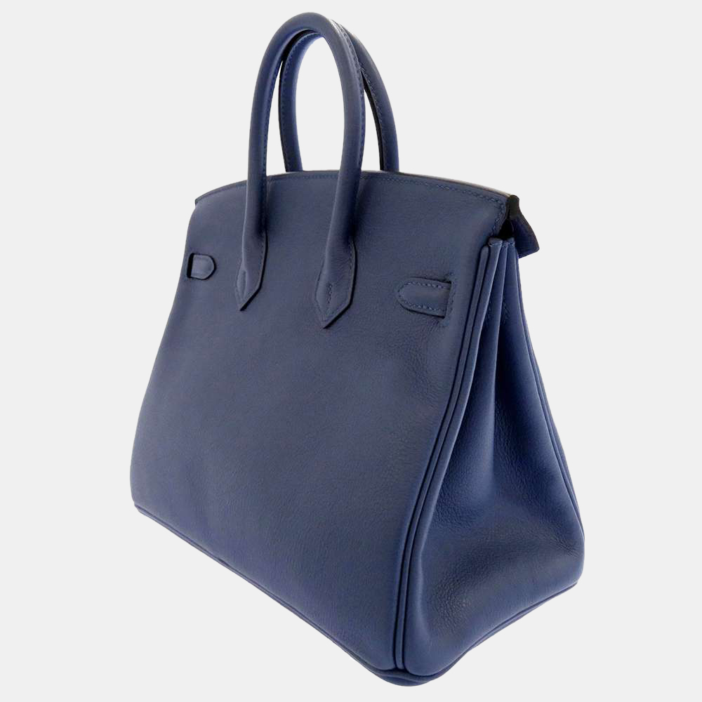 

Hermes Blue Taurillon Novillo Leather Palladium Hardware Birkin 25 Bag