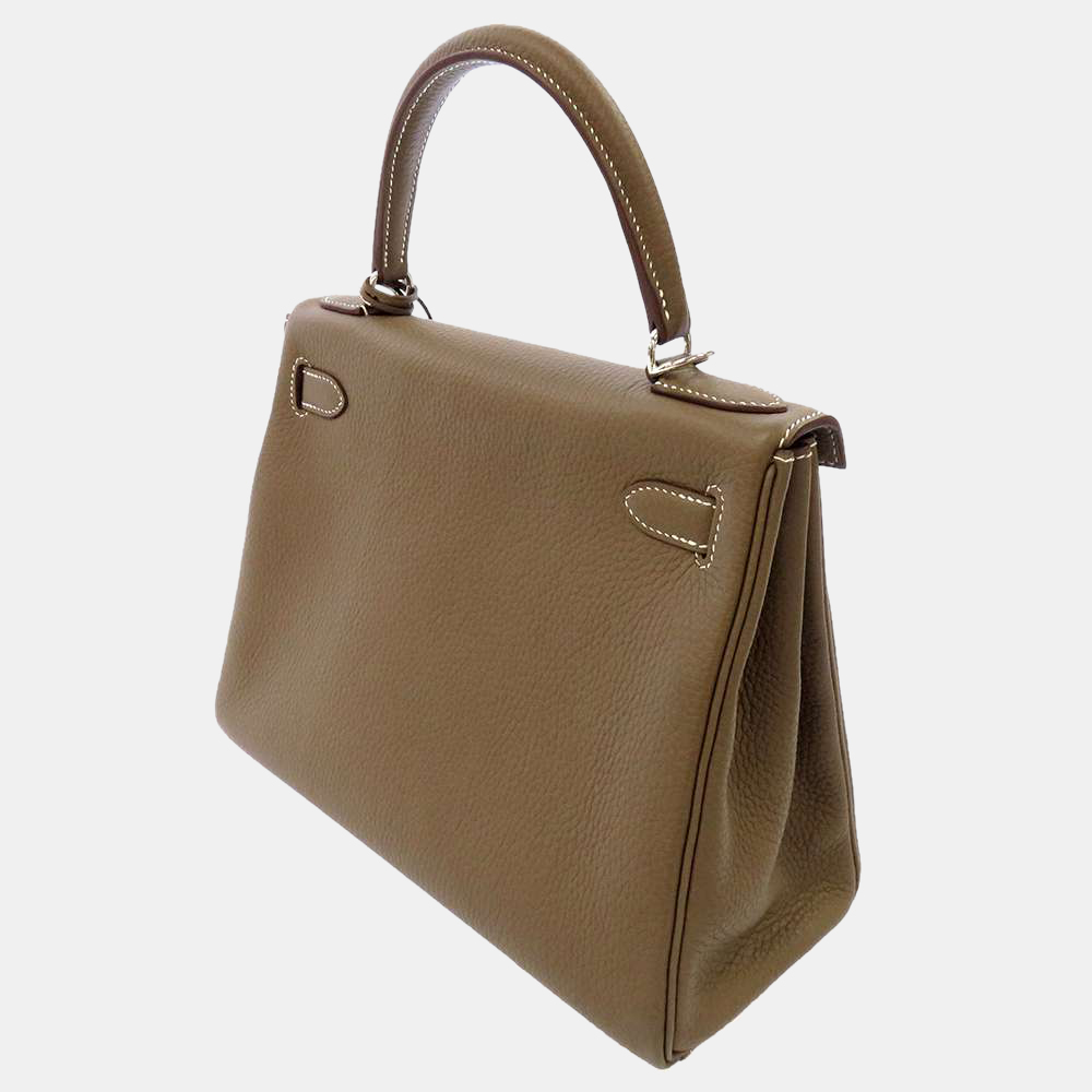 

Hermes Grey Taurillon Clemence Leather Palladium Hardware Kelly 28 Bag