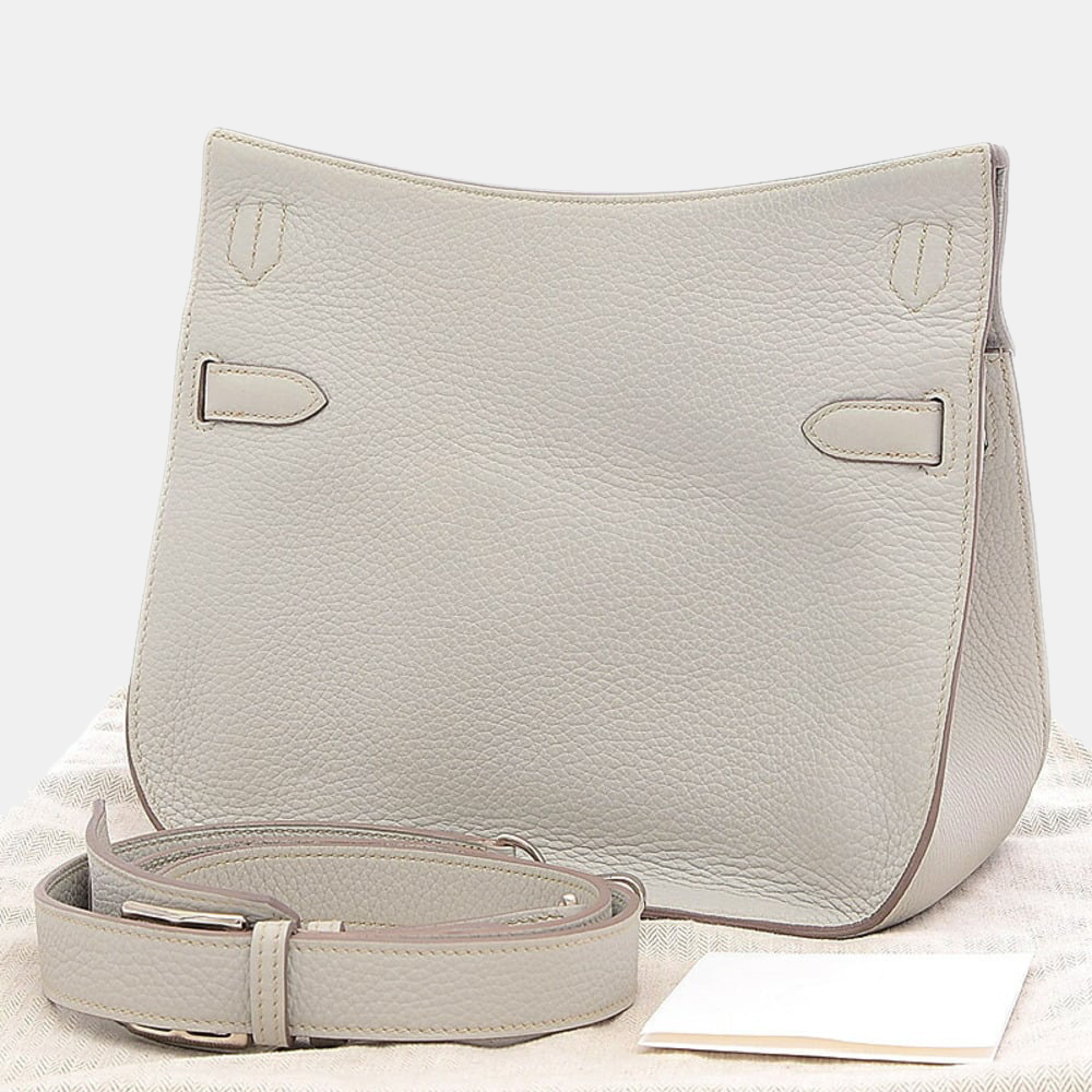 

Hermes Gypsyère 28 Taurillon Clemence handbag pearl gray silver hardware O stamp, Grey