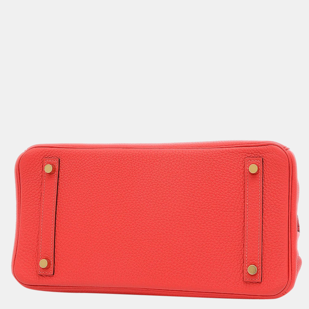 

Hermes Birkin 30 Togo handbag bougainvillea gold hardware P stamp, Red