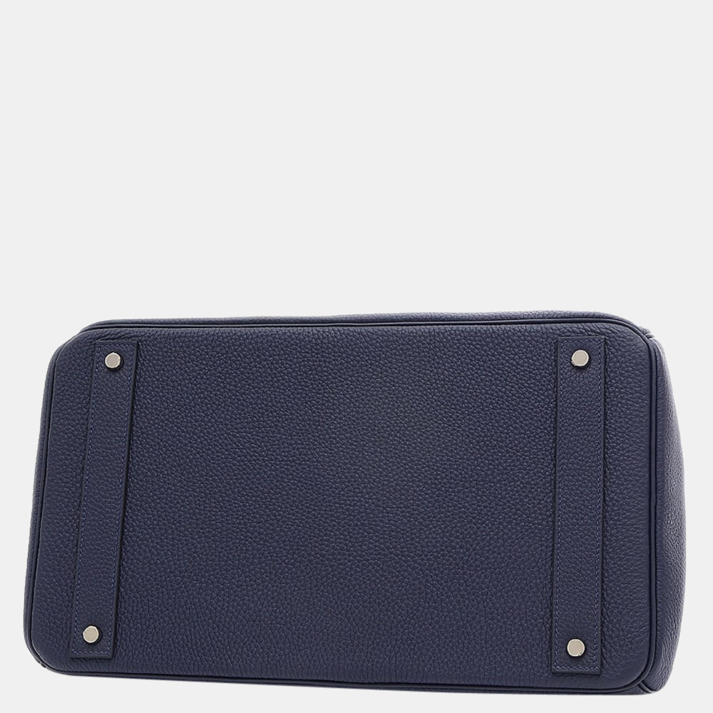 

Hermes Hauta Croix 40 Handbag Togo Bleu Nui Silver hardware Y stamp, Blue