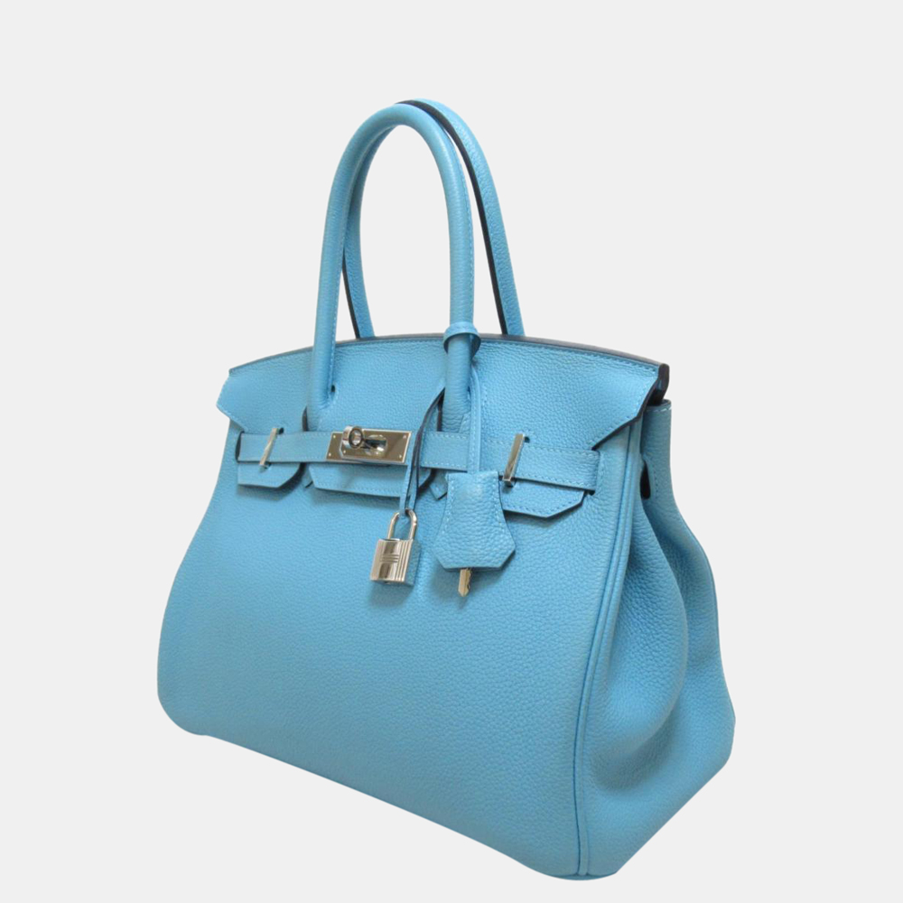 

Hermes Blue Togo Leather Palladium Hardware Birkin 30 Bag