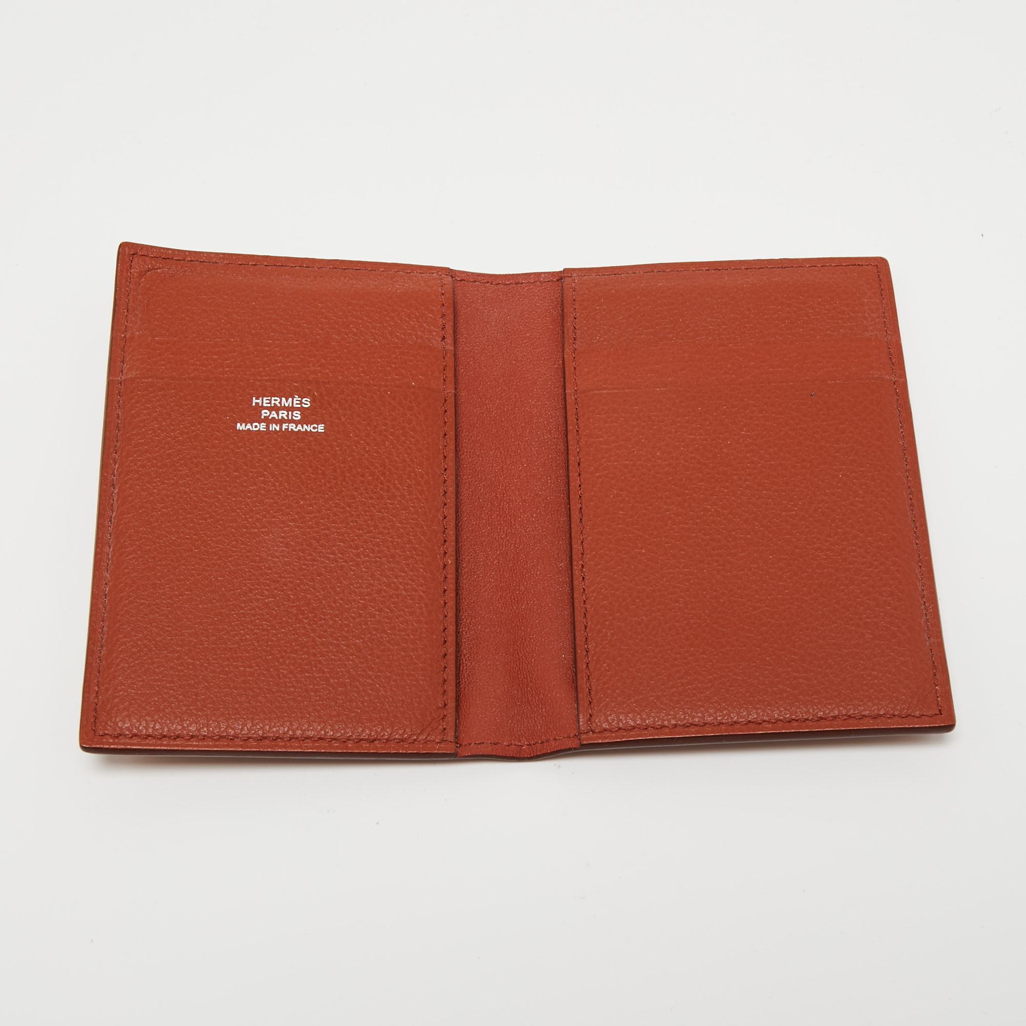 

Hermes Gold/Cuivre Evercolor Leather MC² Euclide Card Holder, Brown