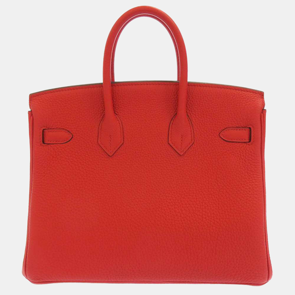 

Hermes Red Togo Leather Gold Hardware Birkin 25 Bag