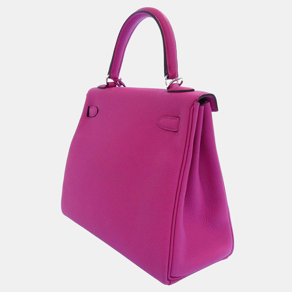 

Hermes Purple Togo Leather Palladium Hardware Kelly 25 Retourne Bag