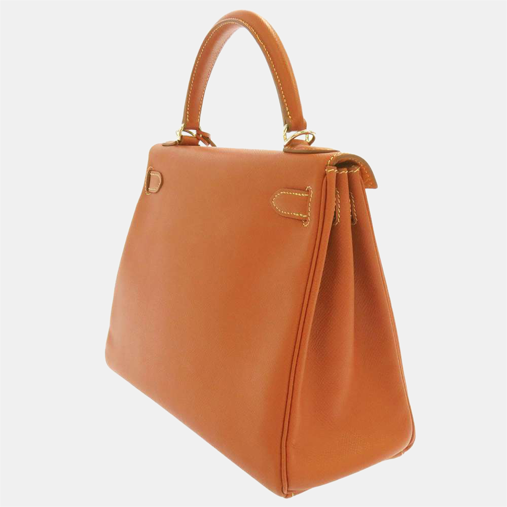 

Hermes Orange Epsom Leather Palladium Hardware Kelly 28 Bag