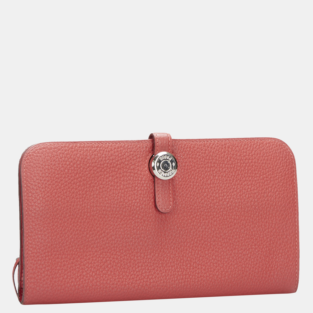 

Hermes Red Dogon Leather Long Wallet