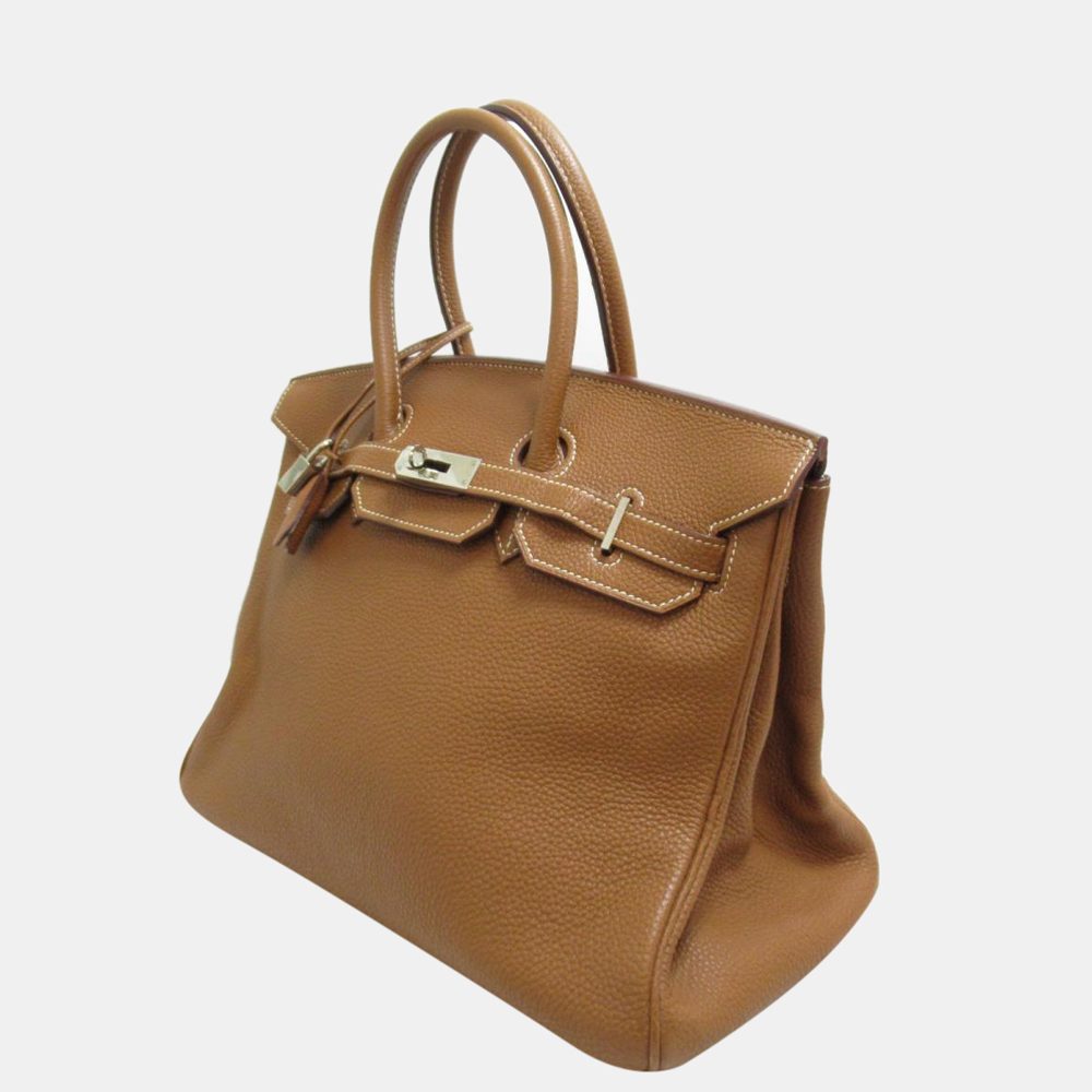 

Hermes Gold Togo Leather Palladium Hardware Birkin 35 Bag