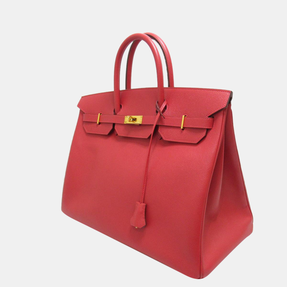 

Hermes Red Courchevel Leather Gold Hardware Birkin 40 Bag