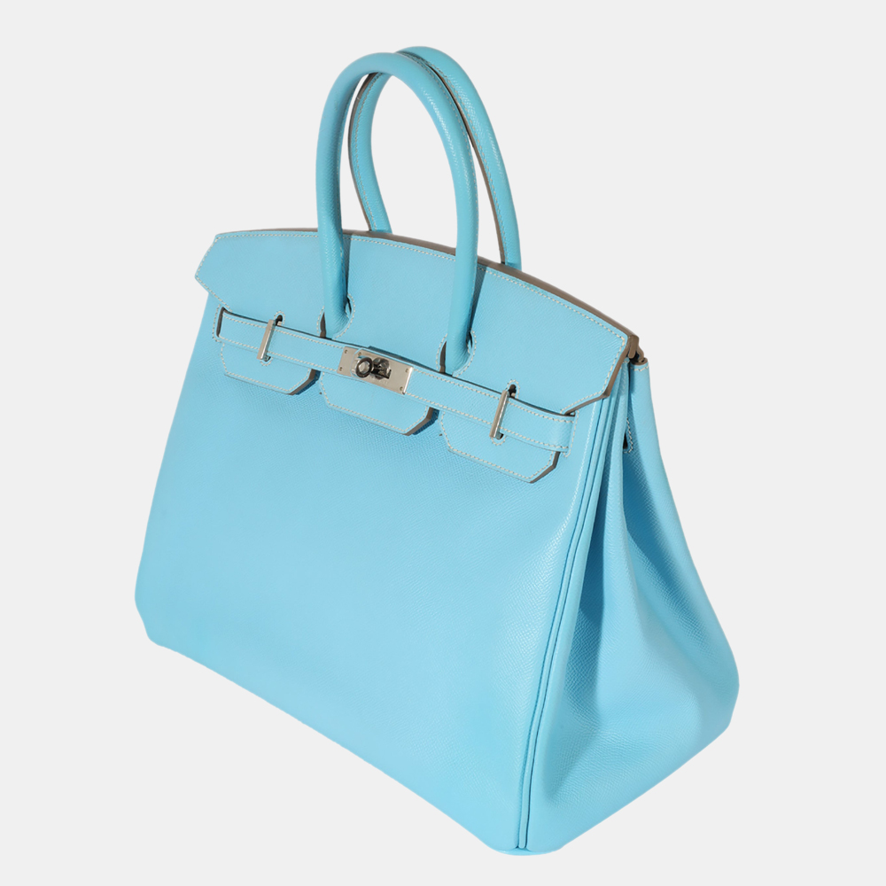 

Hermes Epsom Celeste Mykonos Candy Birkin 35, Blue