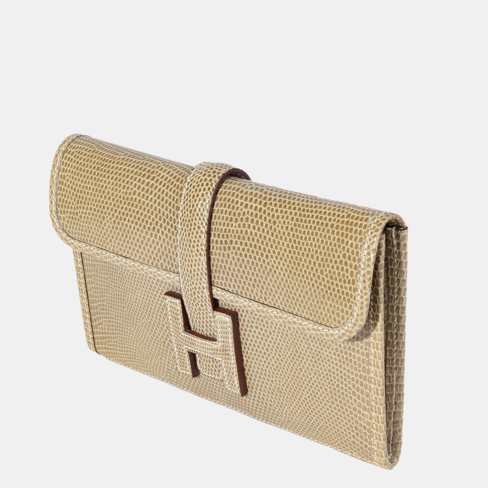 

Hermes Ficelle Lizard Mini Jige, Beige