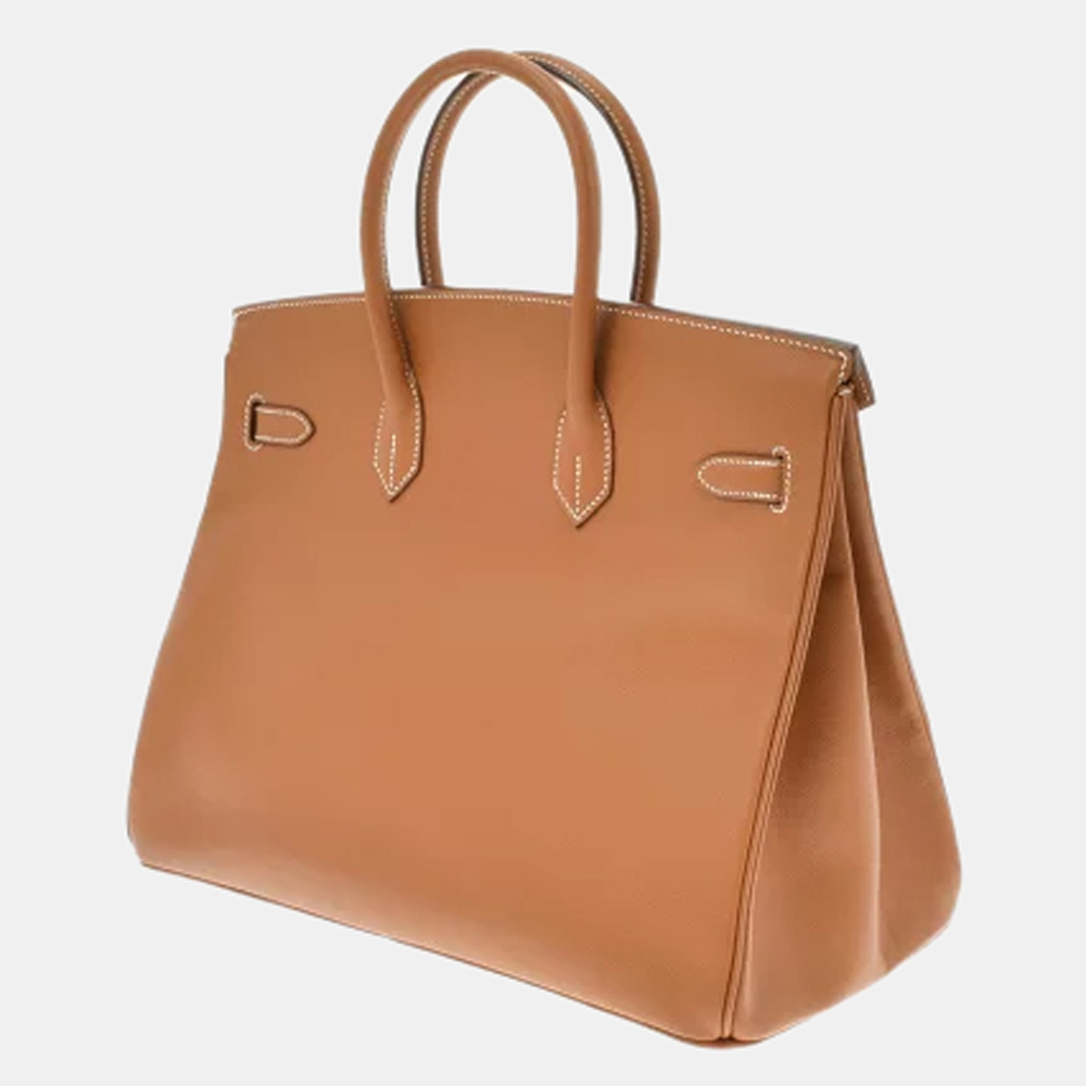 

Hermes Brown Epsom Leather Gold Hardware Birkin 35 Bag