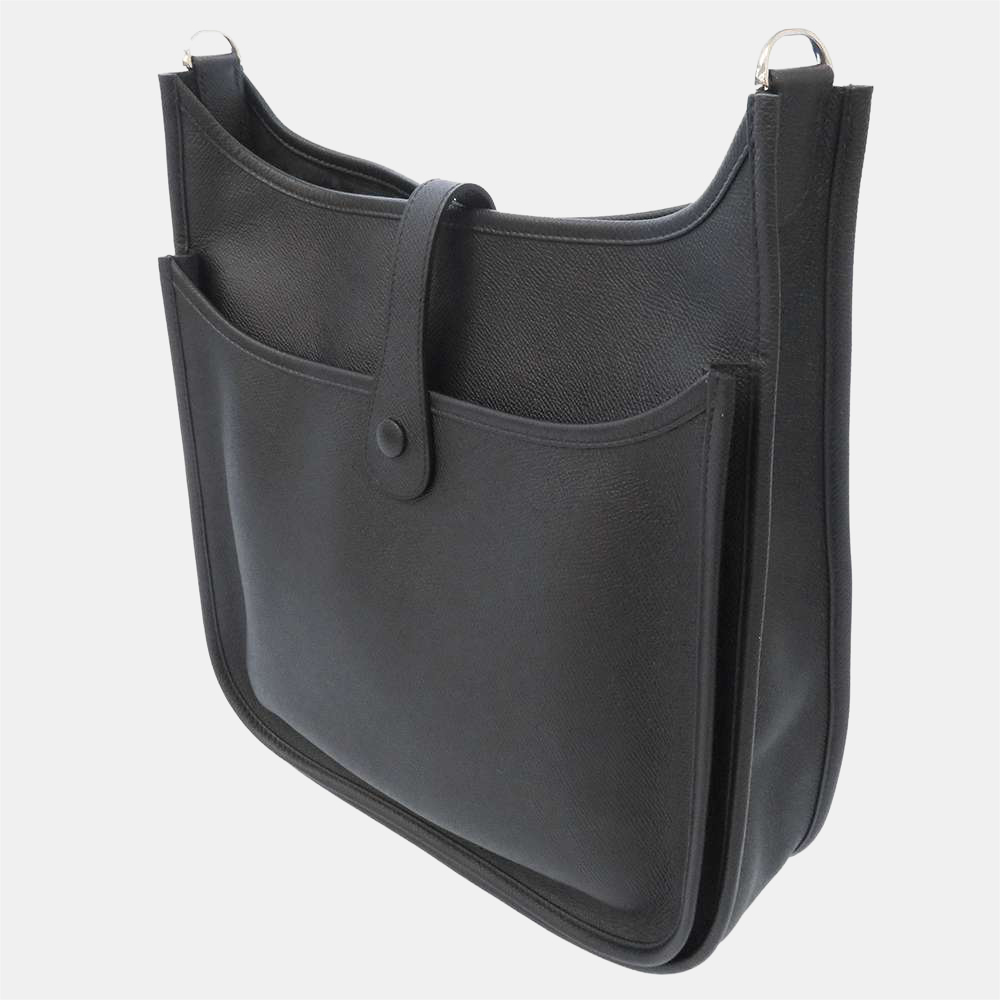 

Hermes Black Epsom Leather Evelyne III PM Shoulder Bag