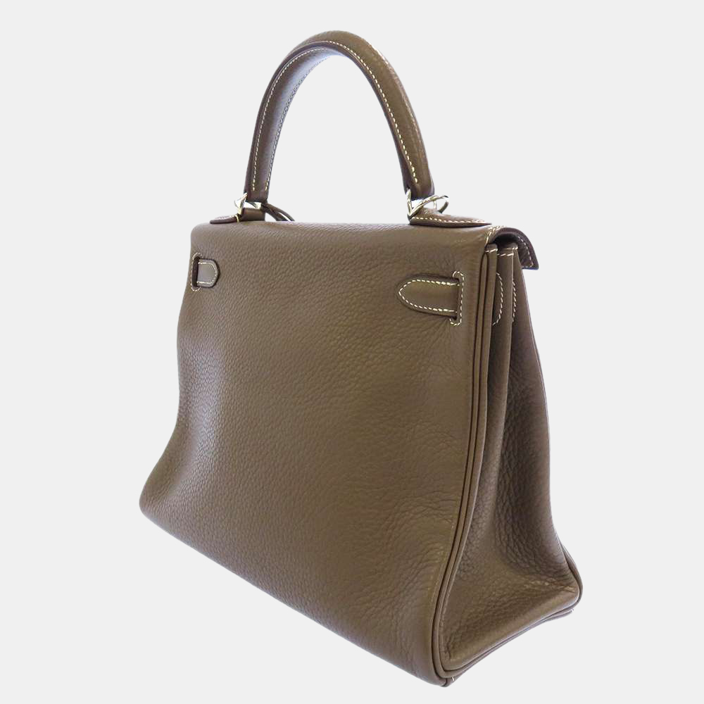 

Hermes Grey Taurillon Clemence Leather Palladium Hardware Kelly 28 Bag