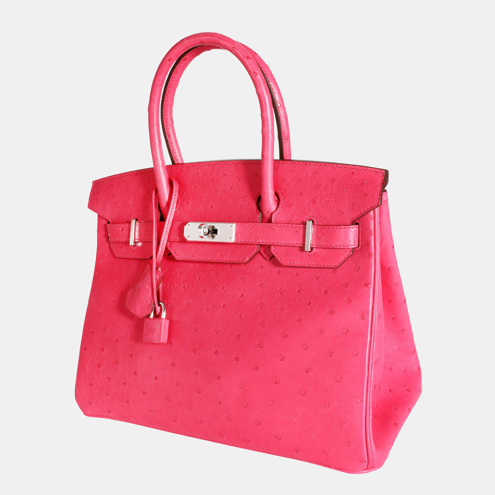 

Hermes Rose Tyrien Ostrich Birkin 30 PHW, Pink