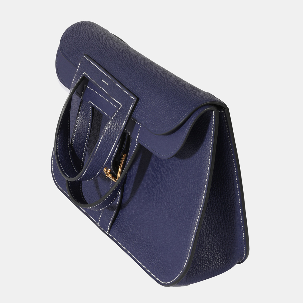 

Hermes Bleu Encre Taurillon Clemence Halzan 31, Blue