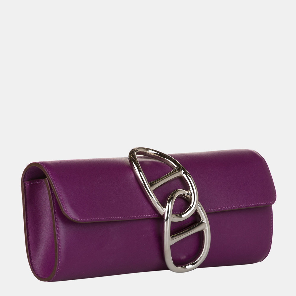 

Hermes Purple Egee Clutch Bag