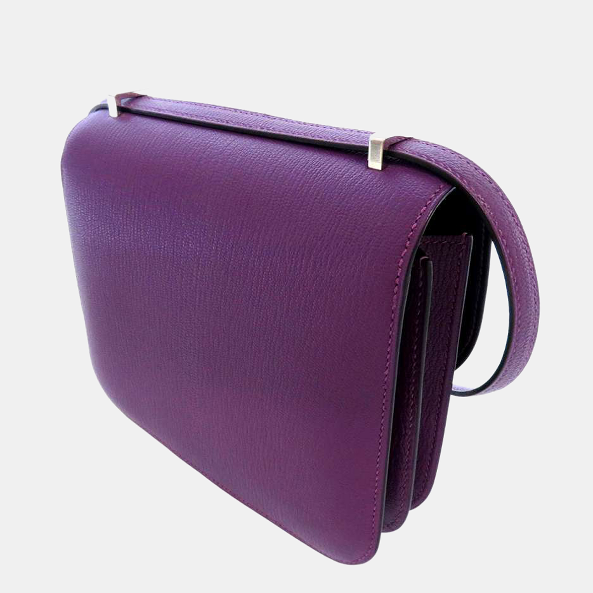 

Hermes Purple Chevre De Coromandel Leather Mini Constance 3 Shoulder Bag