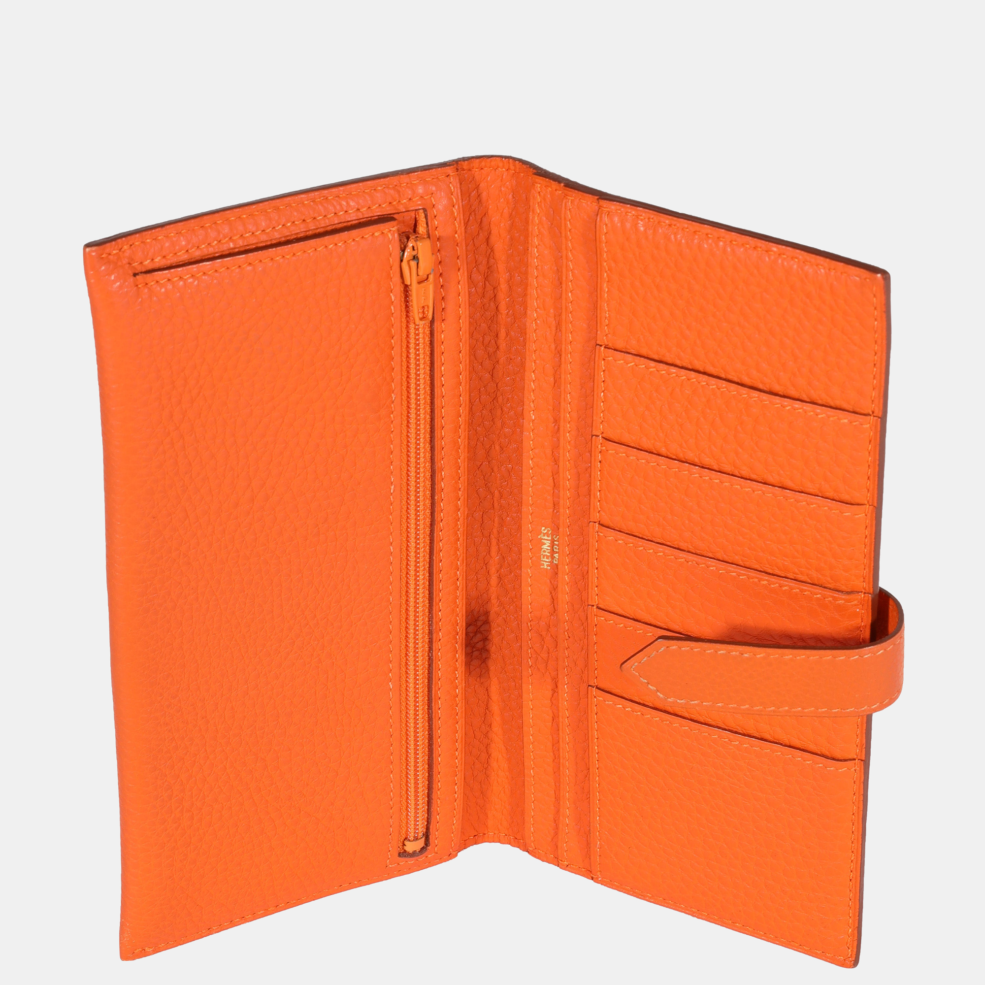 

Hermes Orange Togo Bearn Wallet GHW