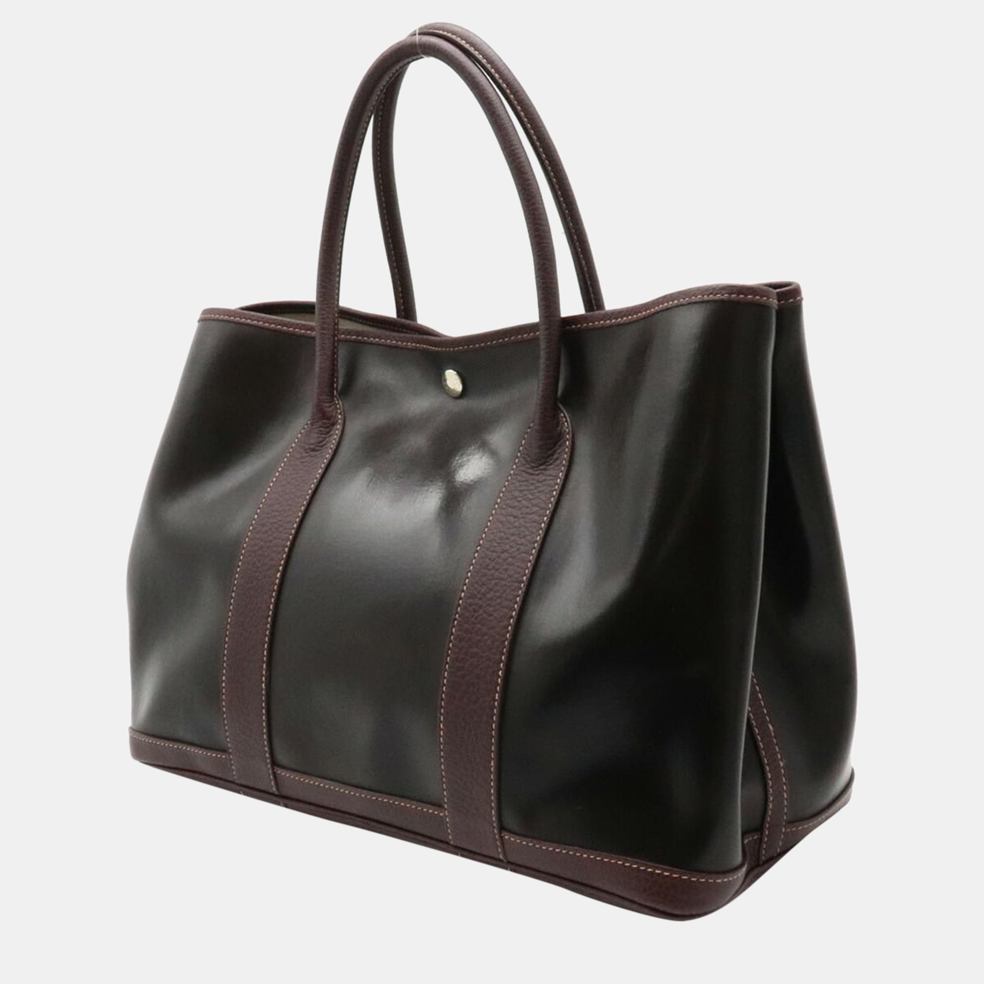 

Hermes Garden Party PM Tote Handbag Amazonia Dark Brown