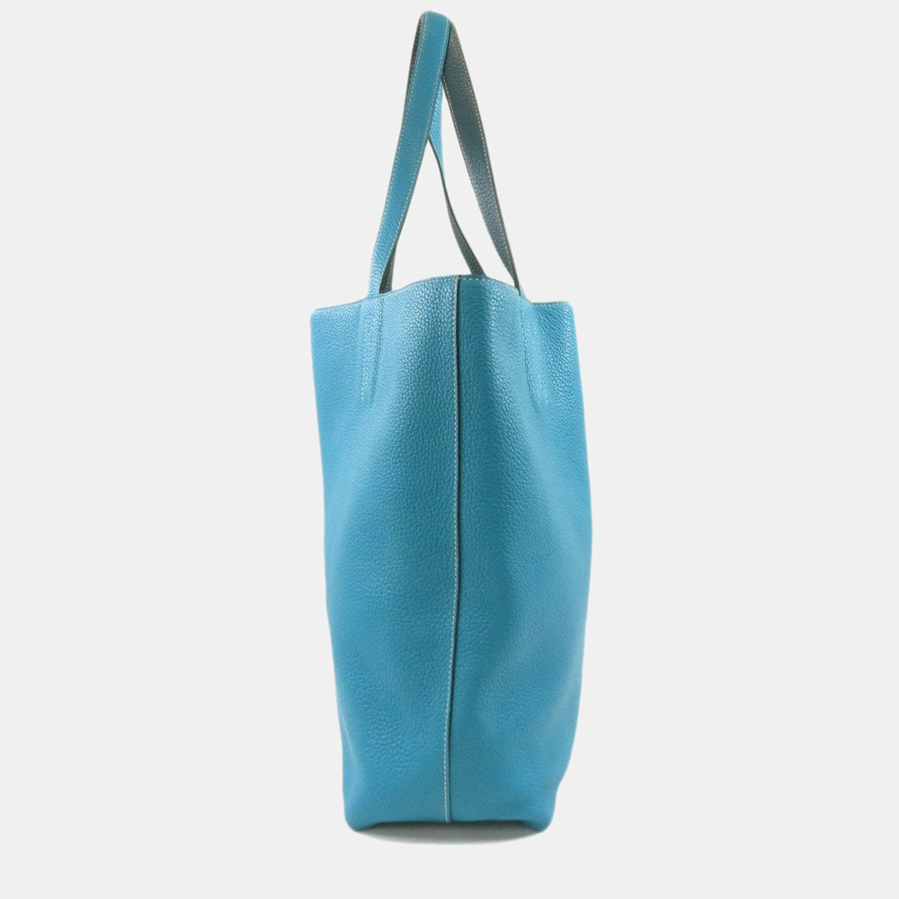 

Hermes Double Sense 45 Blue Ismir Tote Bag Taurillon Women's