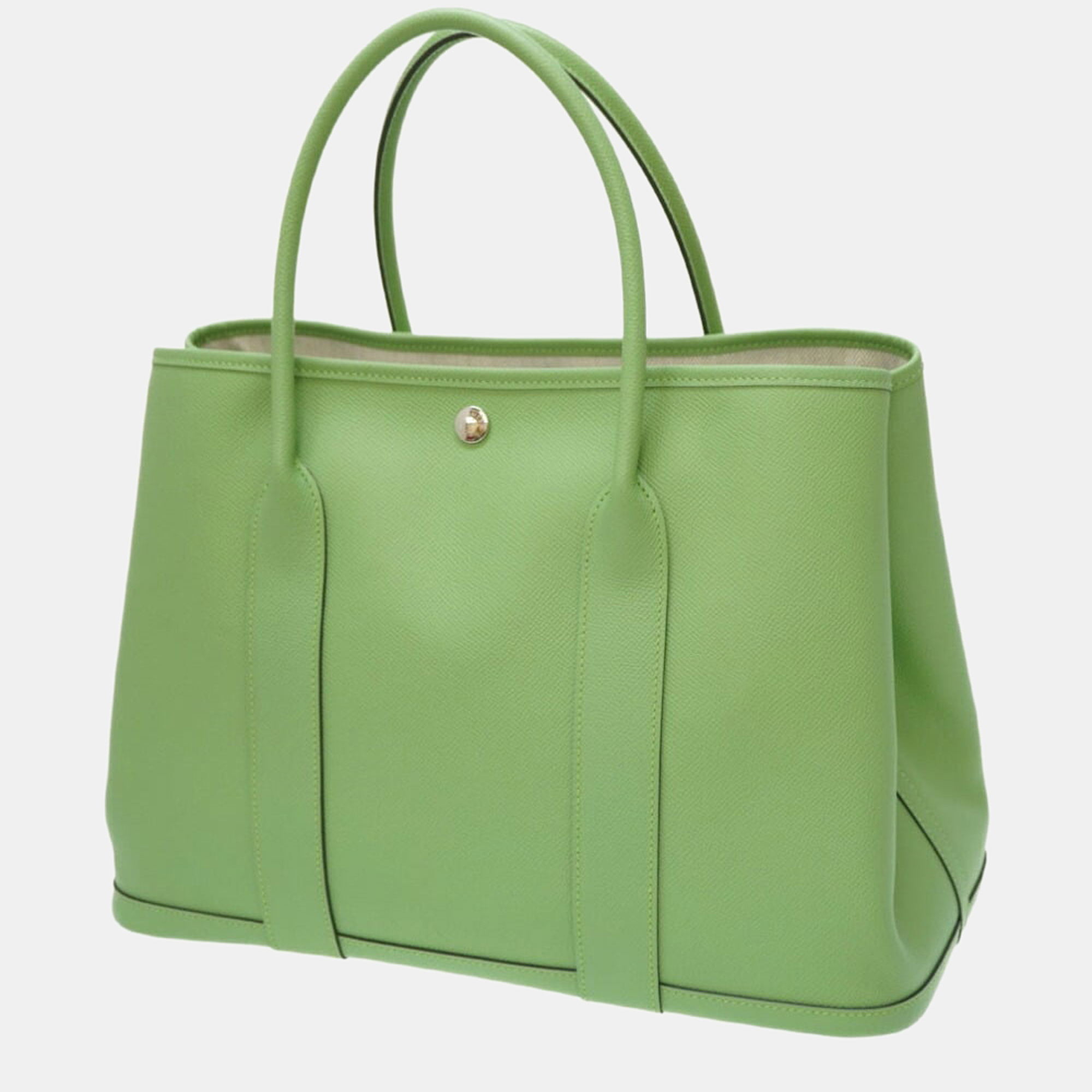 

Hermes Garden Patty 36 PM Epson Vert Cricket U Engraved Tote Bag, Green