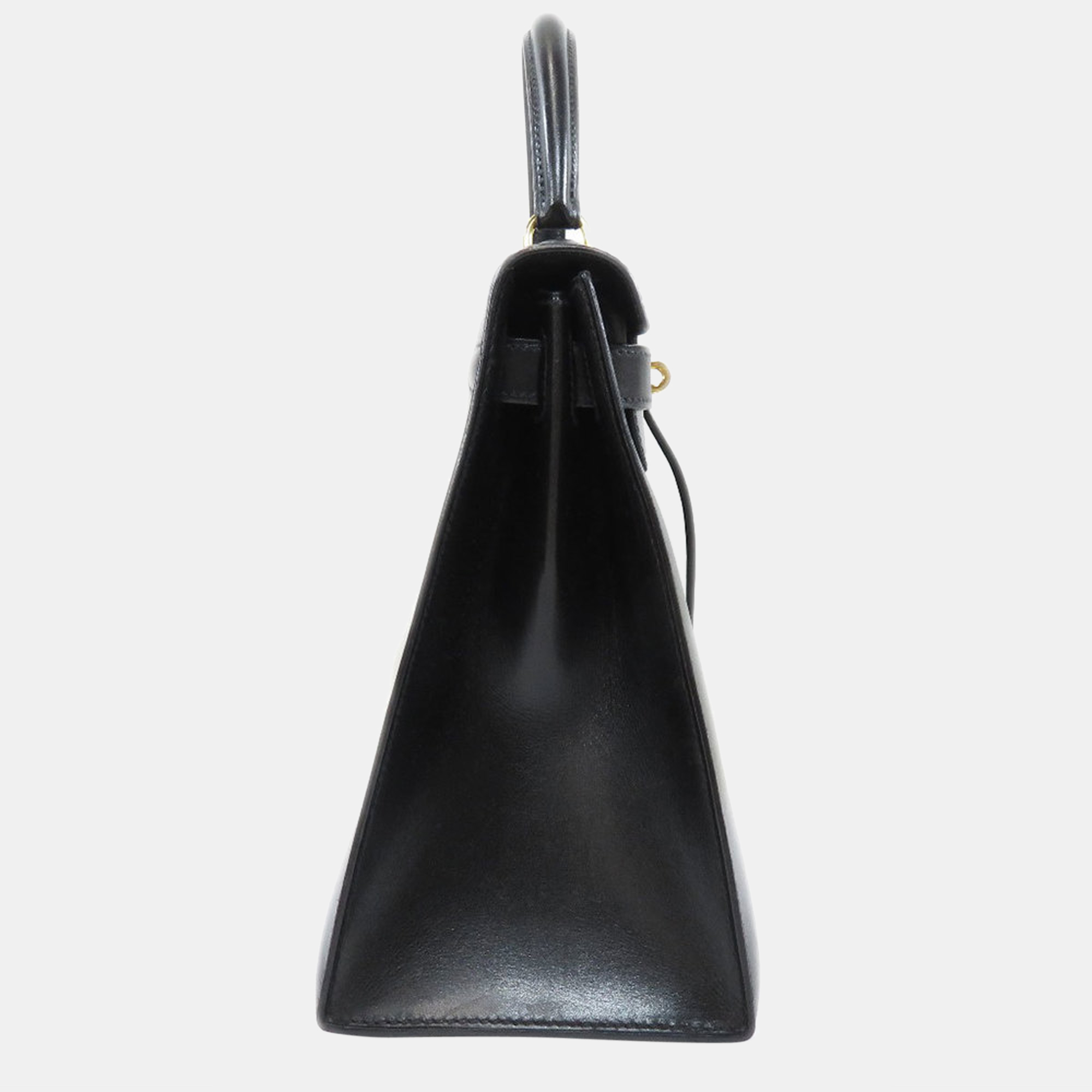 

Hermes Kelly 28 black handbag box calf ladies
