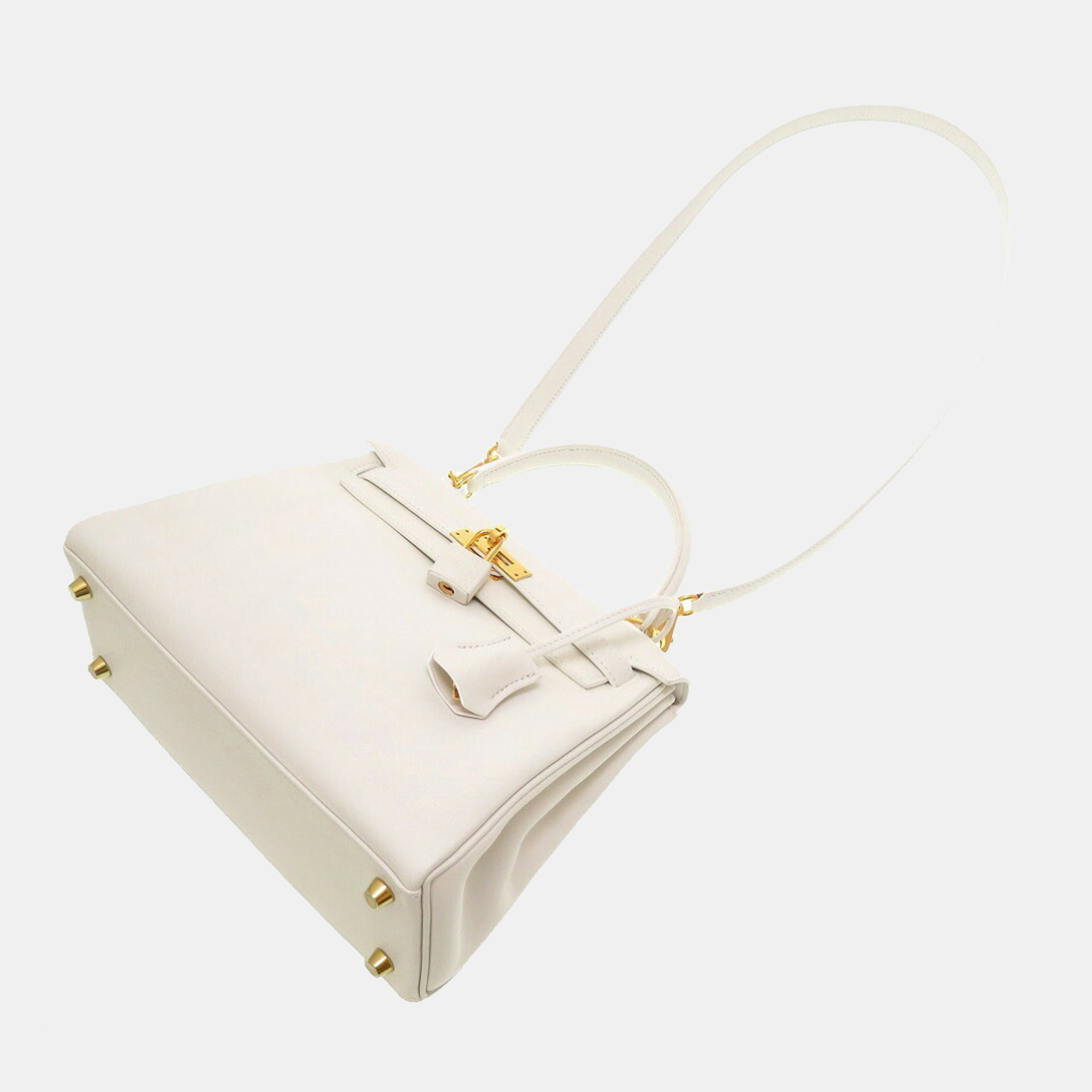 

Hermes Kelly 25 Inner Stitch Vaux Swift White Y Stamped Handbag