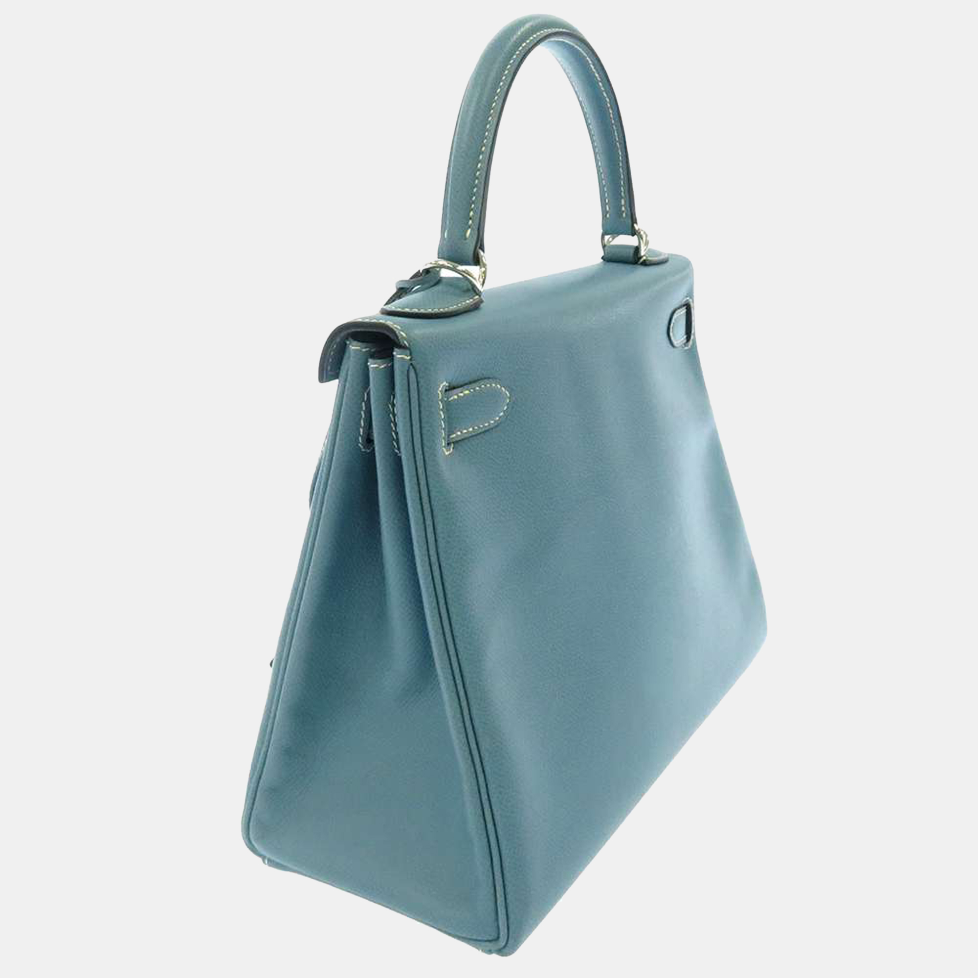 

Hermes Blue Epsom Leather Palladium Hardware Kelly 28 Retourne Bag