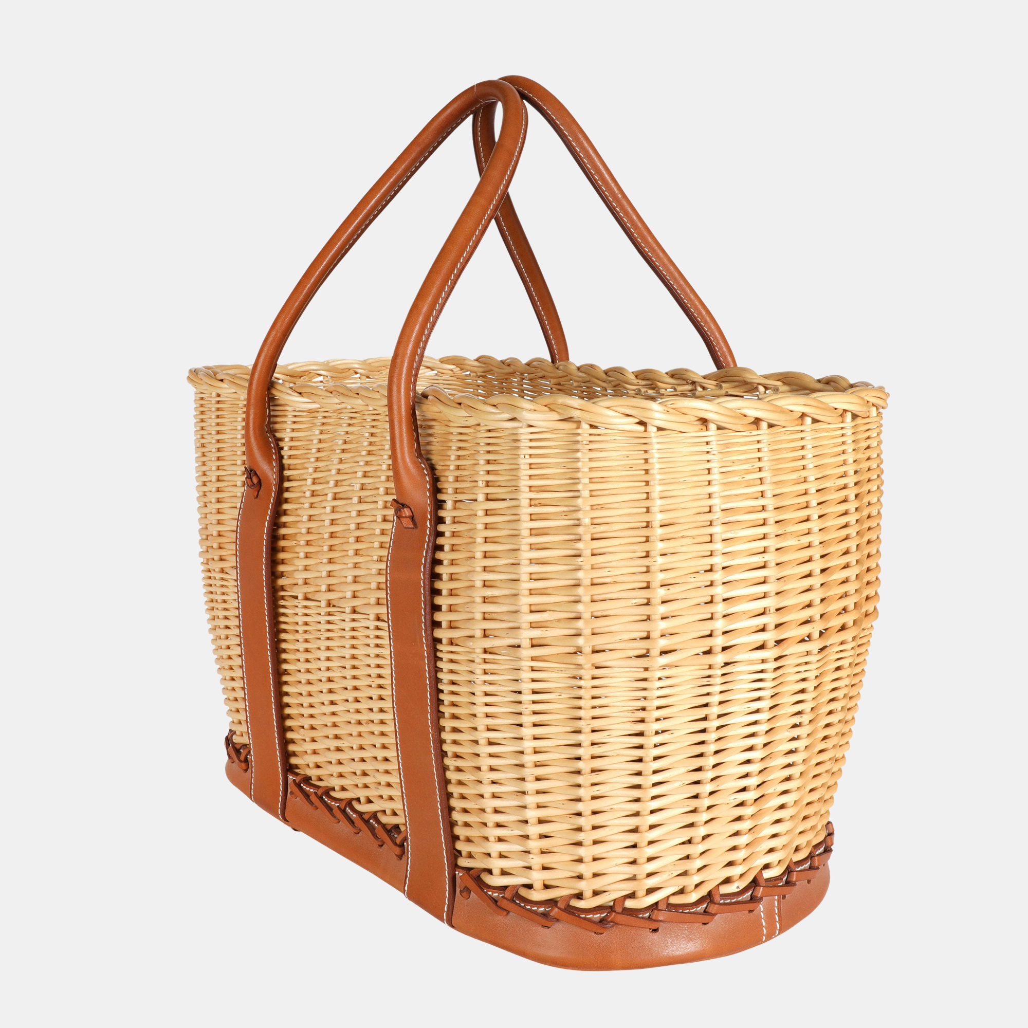 

Hermes Limited Edition Naturel Barénia & Osier Picnic Garden Party, Beige