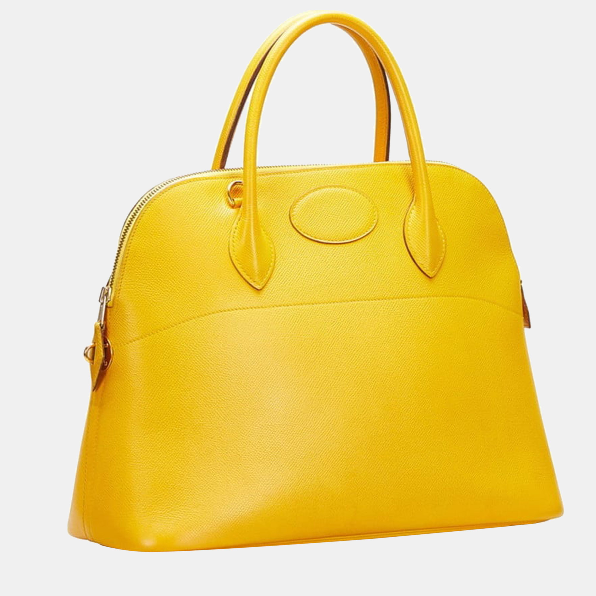 

Hermes Bolide 35 Handbag Yellow Couchbel Leather Women's