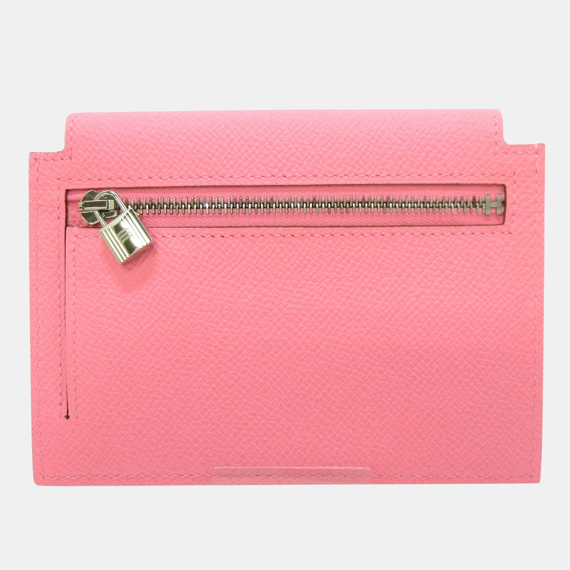 

Hermes Pink Leather Kelly Pocket Wallet