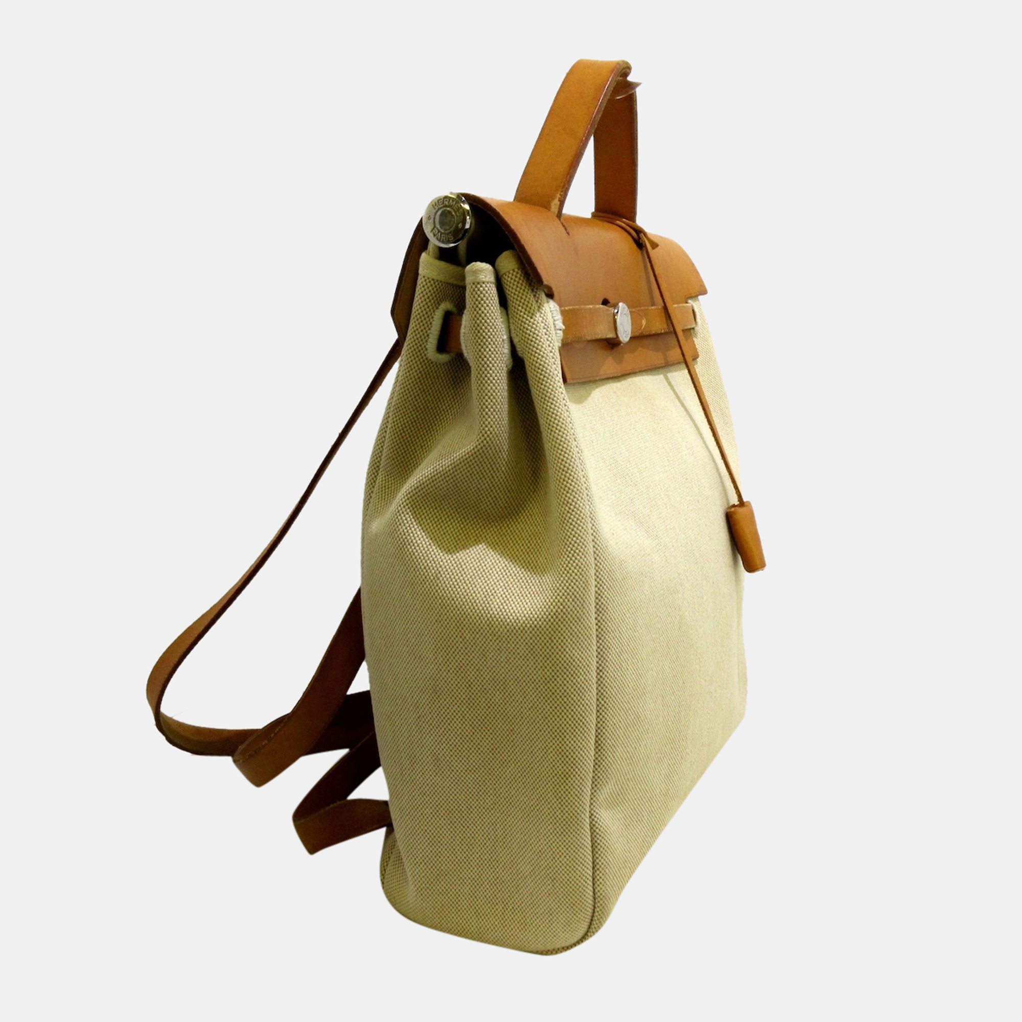 

Hermes Brown Canvas Toile H Herbag Backpack