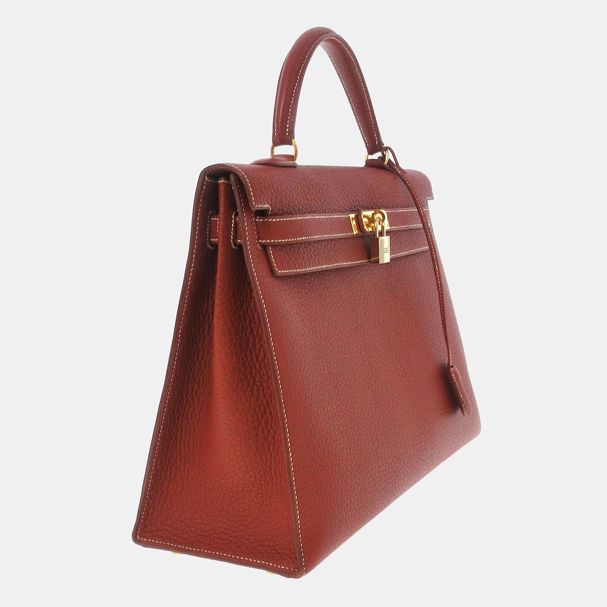 

Hermes Red Leather Gold Hardware Kelly 35 Sellier Bag