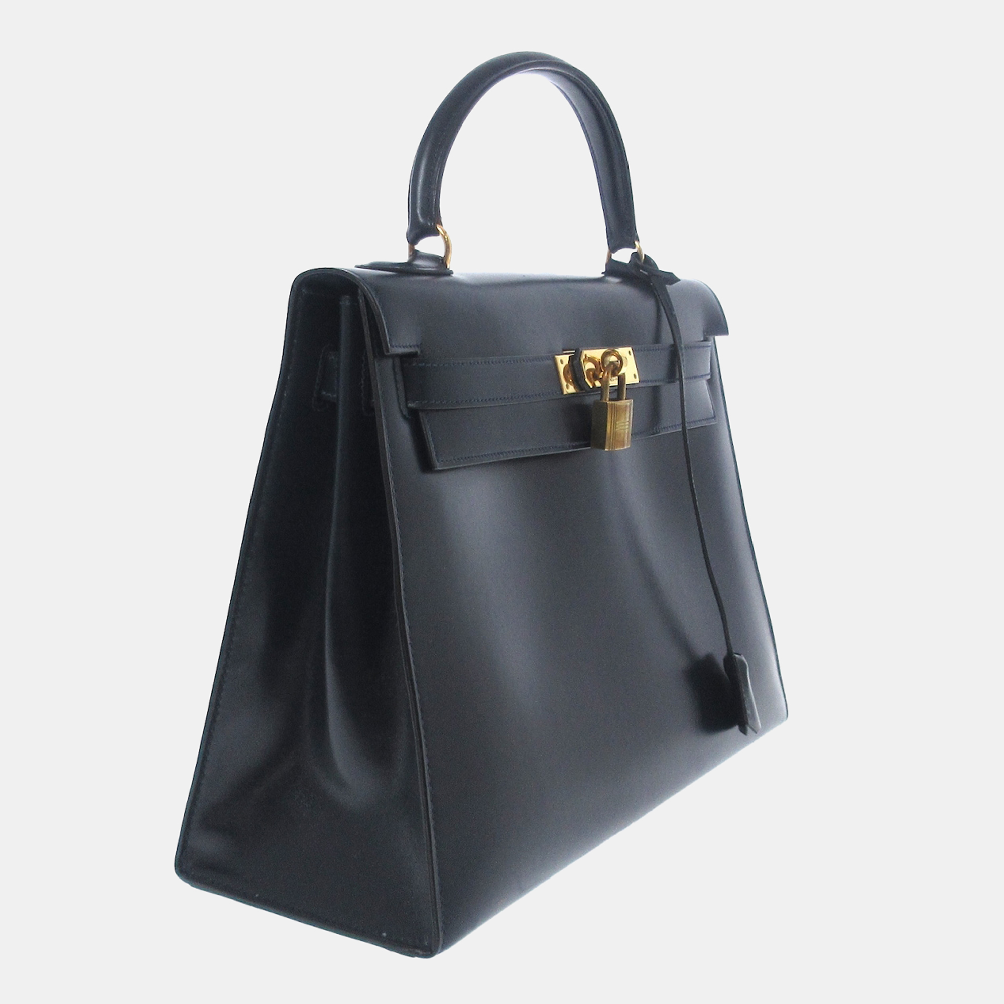 

Hermes Black Box Calf Leather Gold Hardware Kelly 32 Sellier Bag