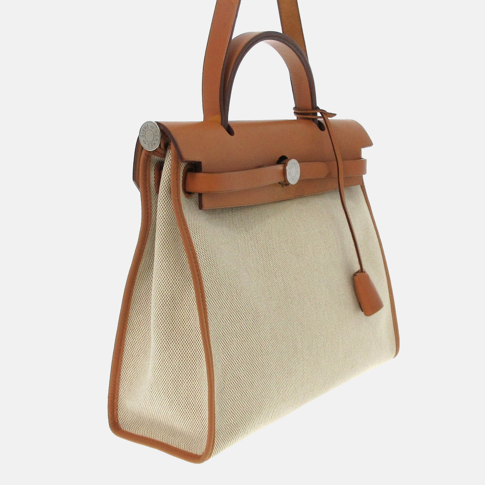 

Hermes Beige Canvas Toile Zip Herbag 31 Shoulder Bag