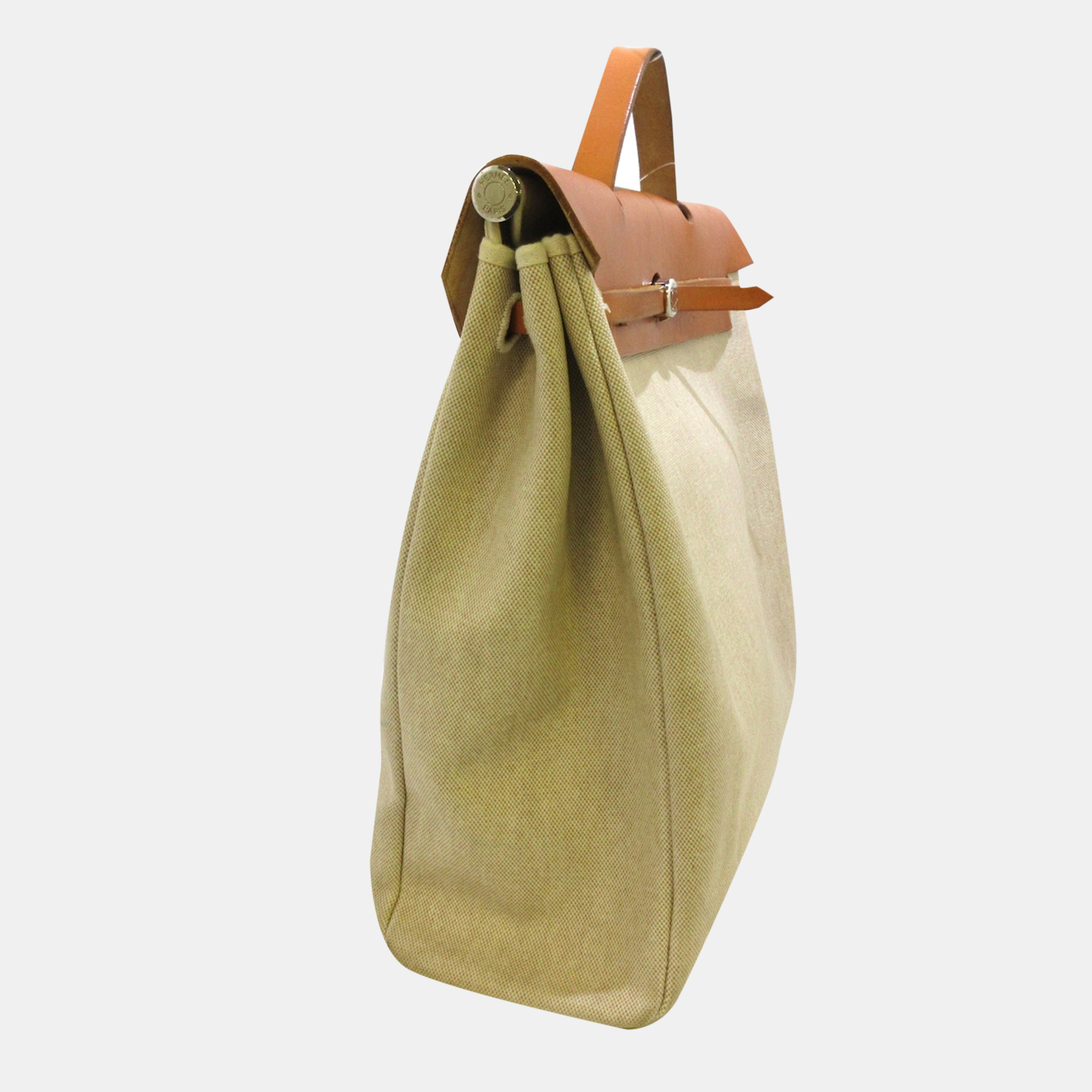 

Hermes Beige Canvas Toile Herbag 39 Top Handle Bag