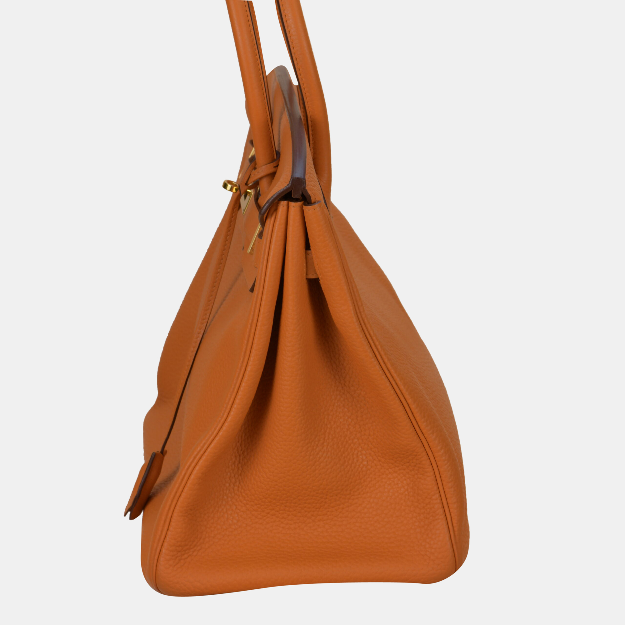 

Hermes Birkin  Orange Epsom Leather with Silver Hardware