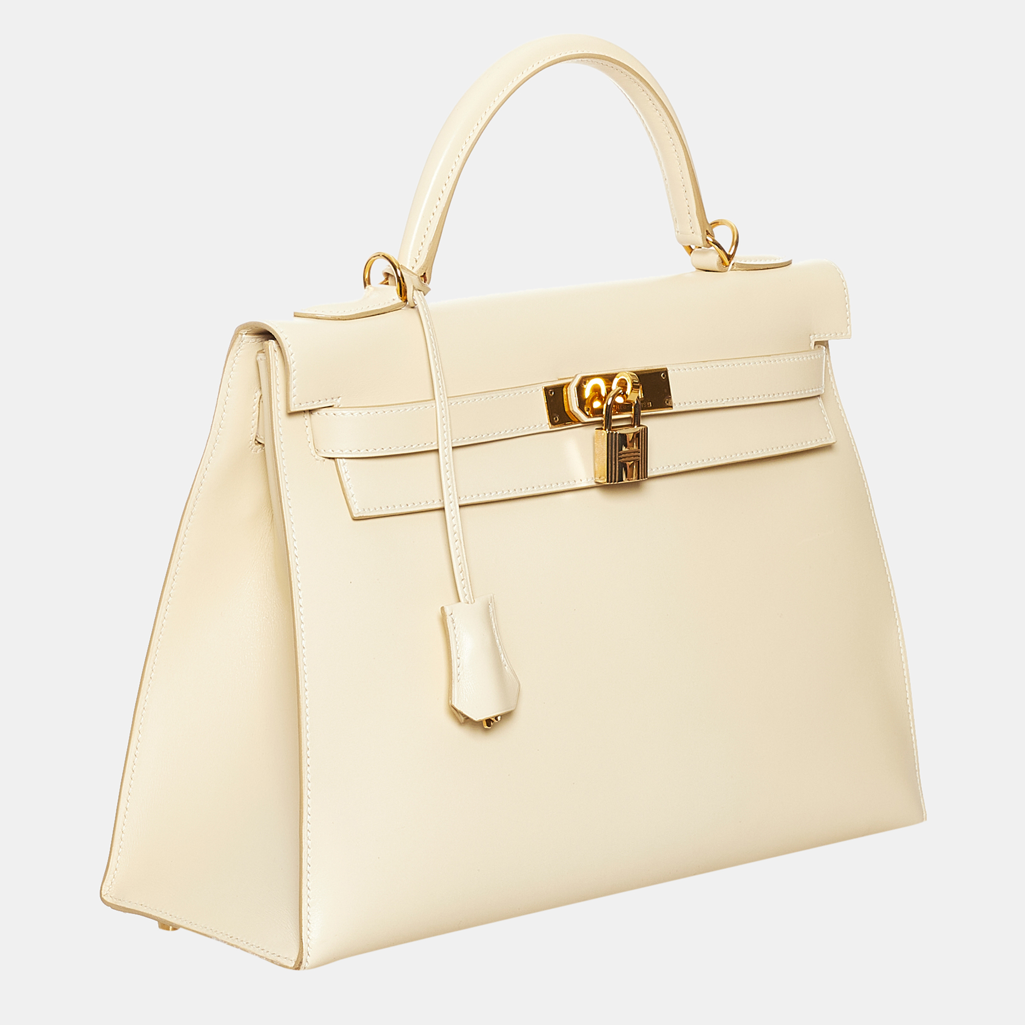 

Hermes White Box Calf Kelly Sellier II 32