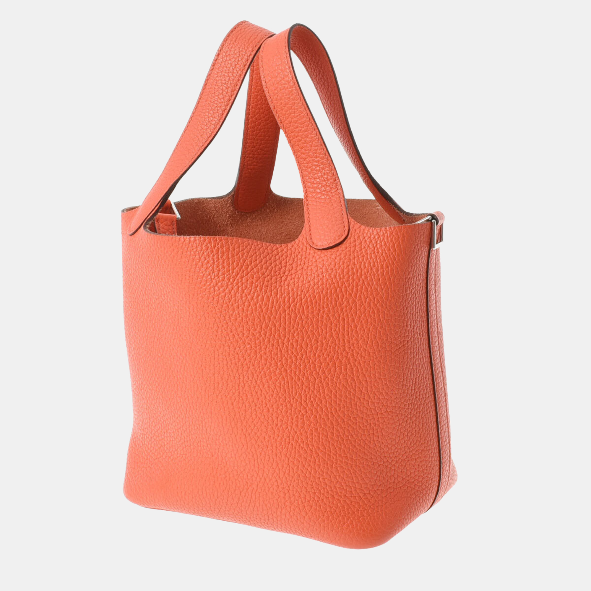 

Hermes Orange Taurillon Clemence Leather Picotin Lock PM Tote Bag