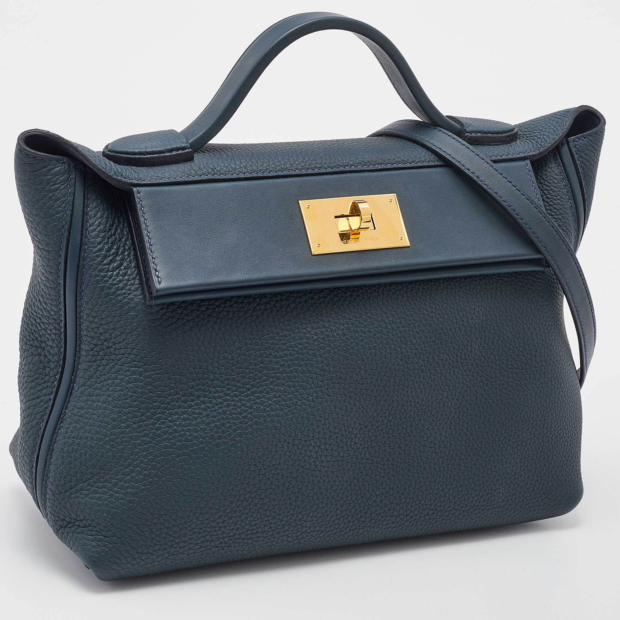 HERMÈS Birkin 25 handbag in Vert Cypress Togo leather with Gold