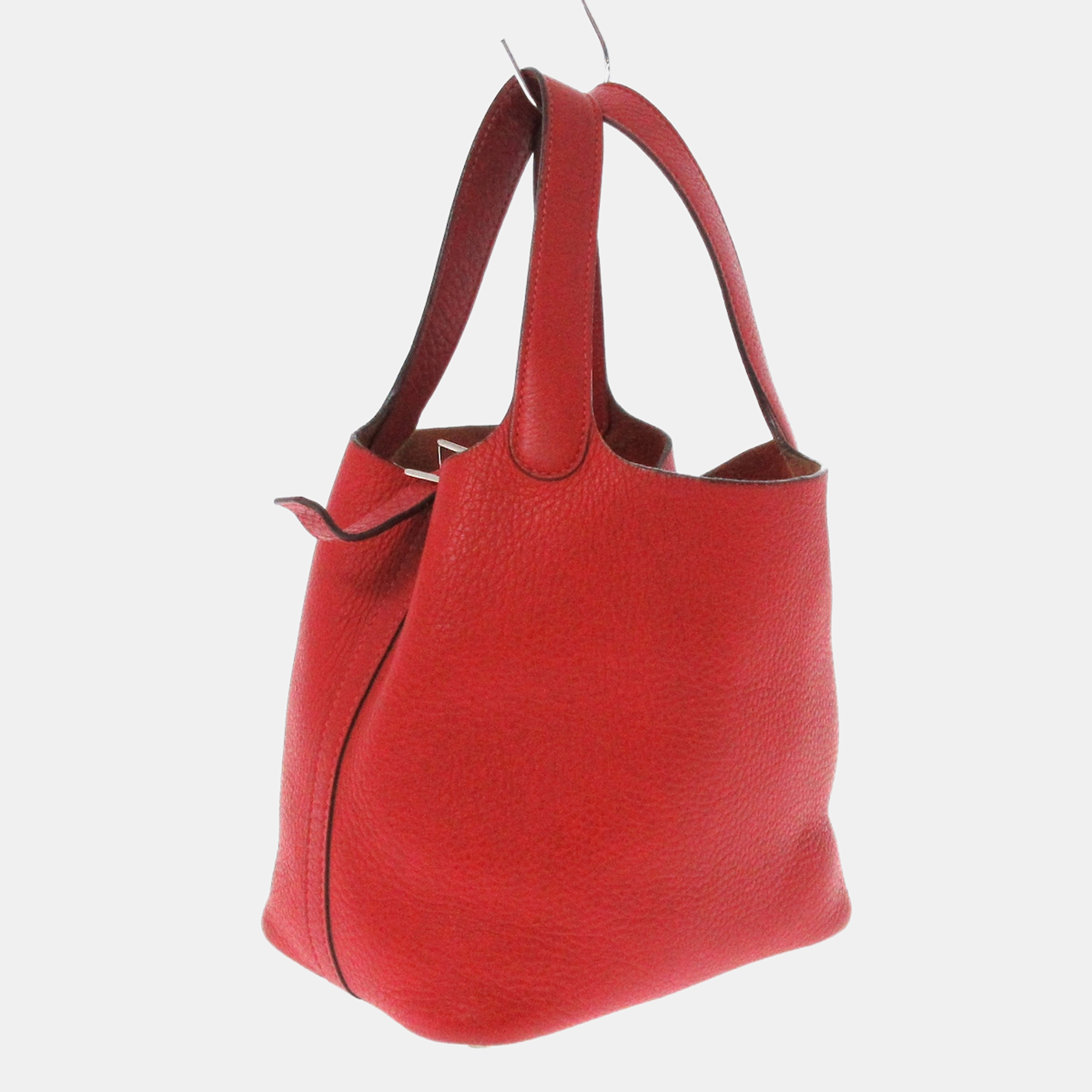 

Hermes Red Leather Picotin Lock 18 Tote Bag