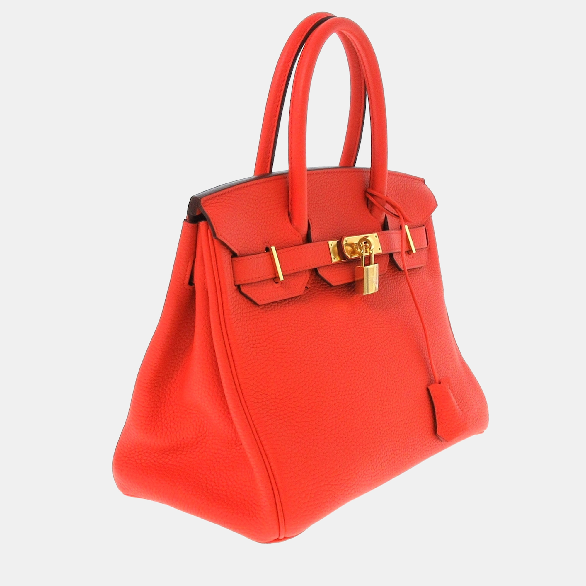 

Hermes Orange Leather Gold Hardware Birkin 30 Bag